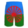 Romani People Rom Gypsy Flag Mens Swim Trunks Qucik Dry Board Beach Shorts Bathing Suit for Men Boardshorts Lightweight 4