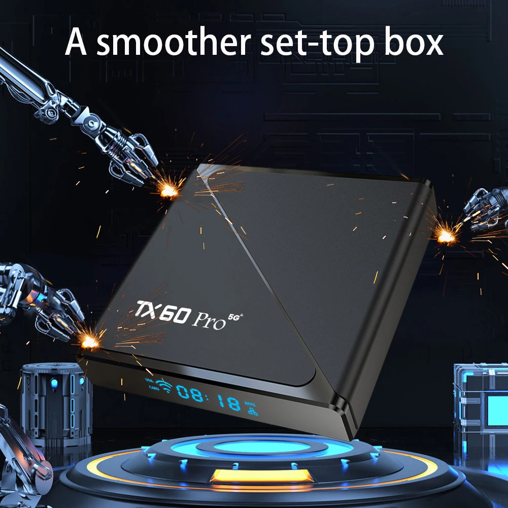 tx60 pro box رسيفر ذكي للتلفاز بذاكرة رام 16g ومسا...