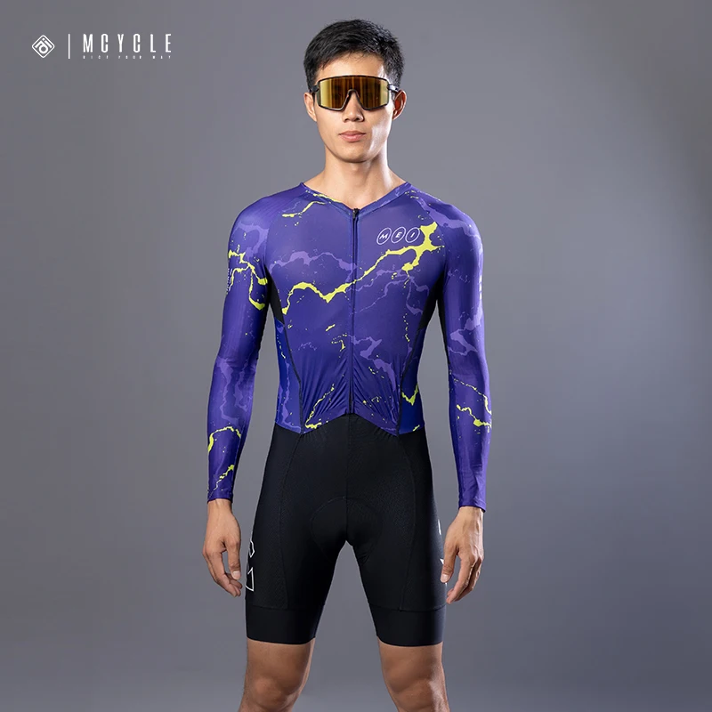 MCYCLE MY354 Custom Aero Race Triathlon Suit Men's Full Zipper Breathable