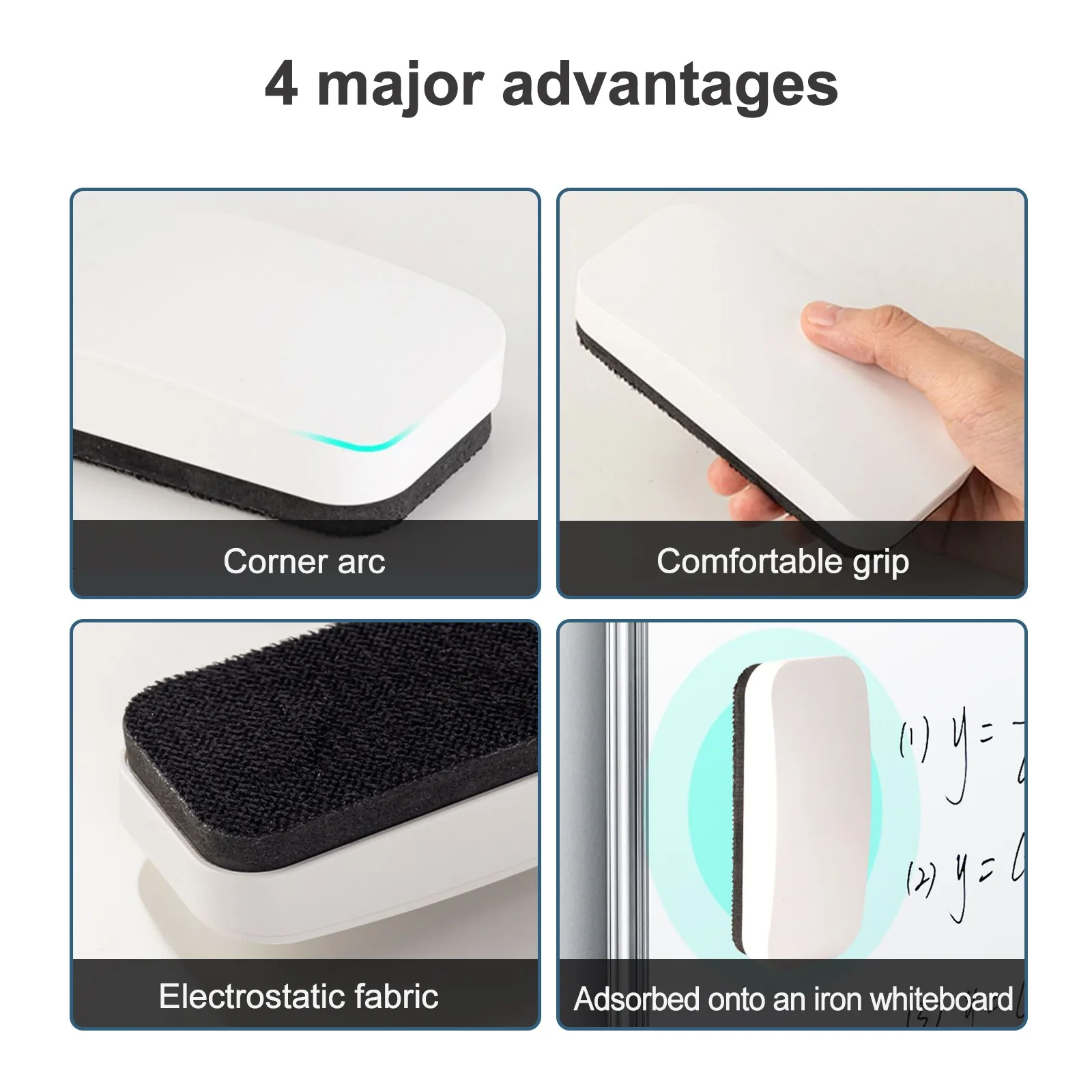 Long Life Whiteboard Eraser Electrostatic Cloth Classroom Magnetic Black Board Brush School Supplies Wipe Clean magnetic whiteboard erasers