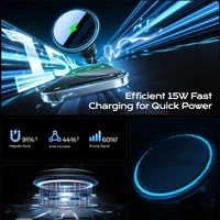 UYUXIO 15W Fast Charging Magnet Wireless Car Charger Air Vent Magnetic Car Mount Phone Holder for iPhone 16 Pro Max 15 12 14 13