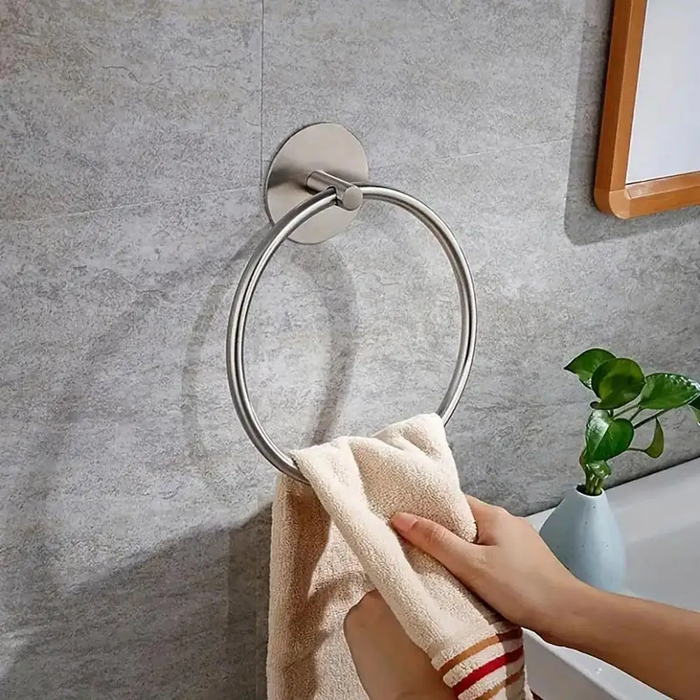 Towel Rack Swivel Rustproof Towel Hanger Ring Heavy Duty Wall Mount Holder Bathroom Kitchen Accessories