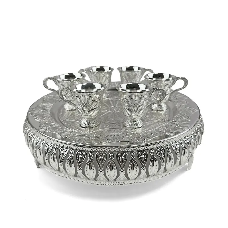 High-grade 999 silver white wine set glass wine pot home European sterling silver tea set divider gift