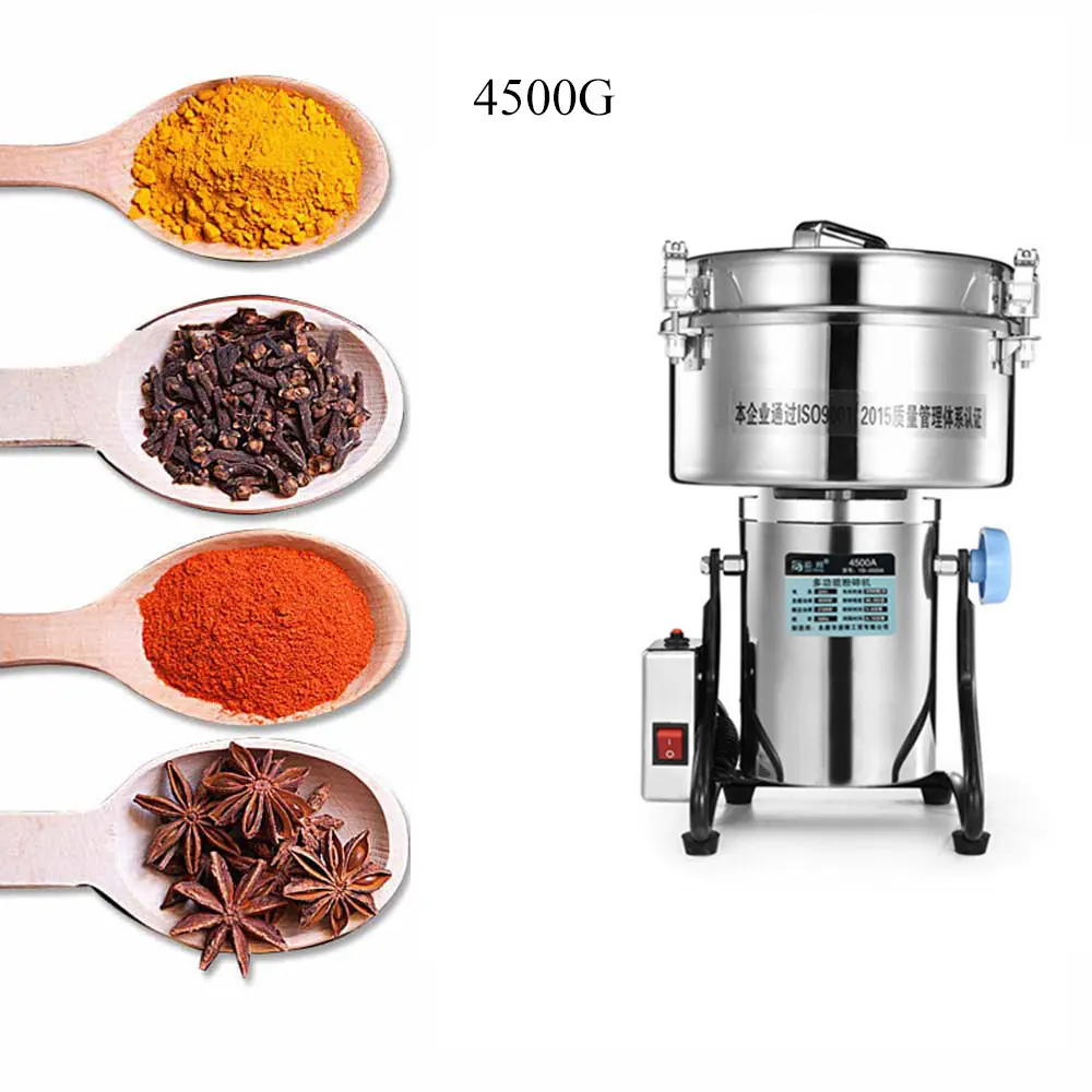 

4.5kg Electric Dry Grains Grinder Machine High Speed Swing Type Pulverizer Mill Powder for Grinding Spice Herb Chinese Medicine
