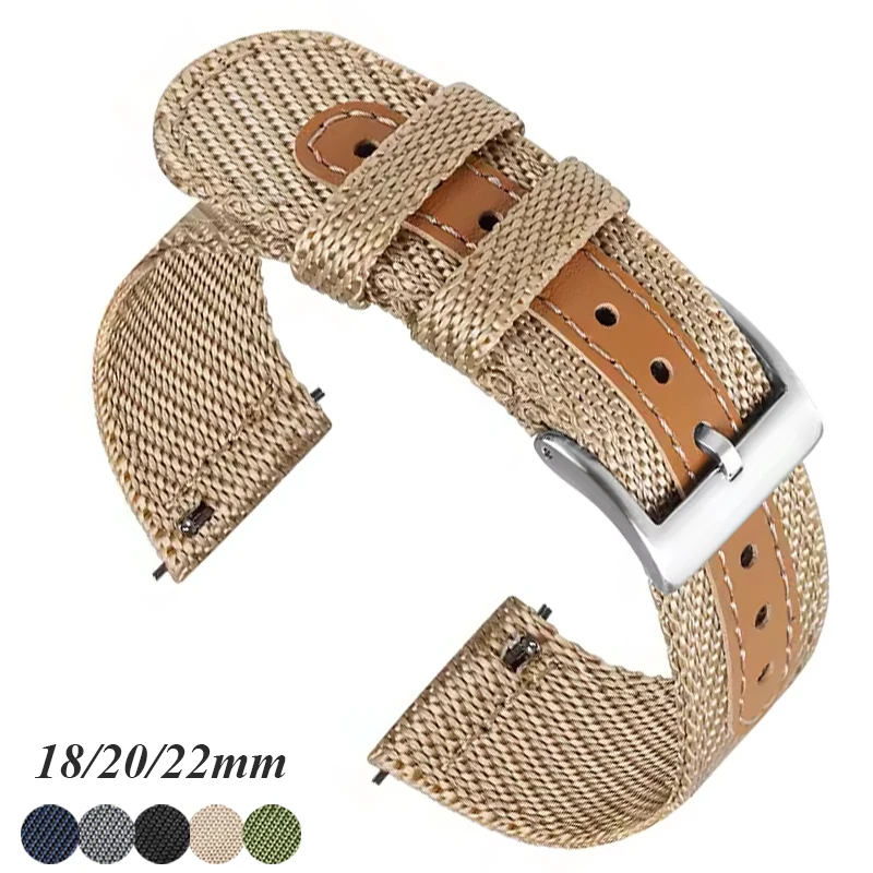 Universal Nylon Sport Watch Strap - Quick Release Canvas Band