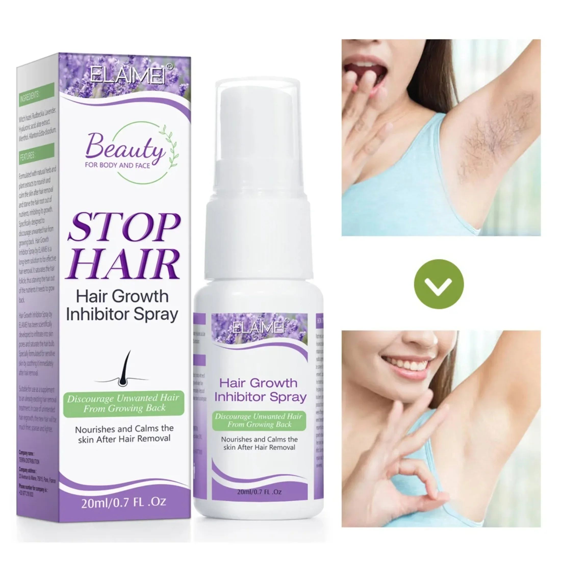 Permanant Hair Growth Removal Inhibitor Spray Beard Bikini Intimate Legs Body Armpit Painless Facial Stop Hair hair removal spray hair growth removal inhibitor