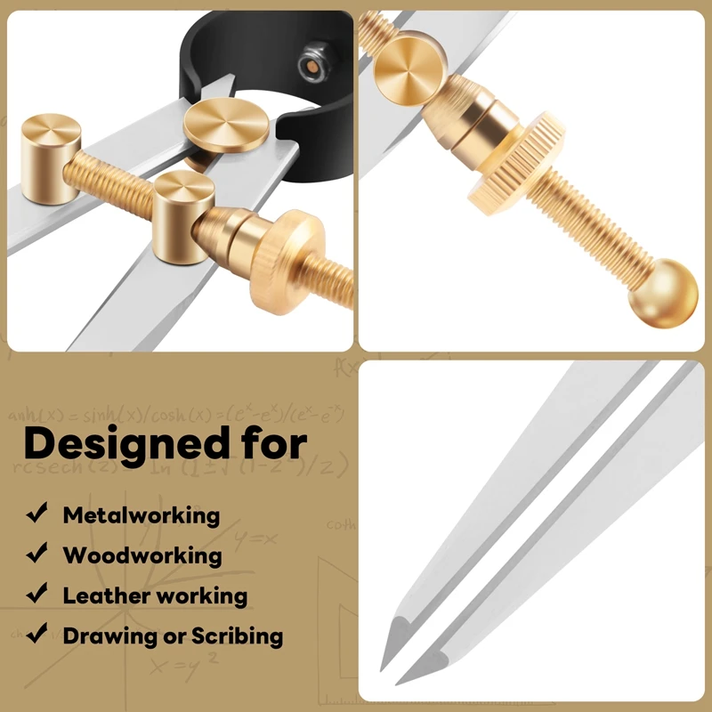 WISH Leather Craft Rotating Craft Tool Diy Wing Divider Adjustable Steel Leather Making Rotating Tool Wing Divider Spacing