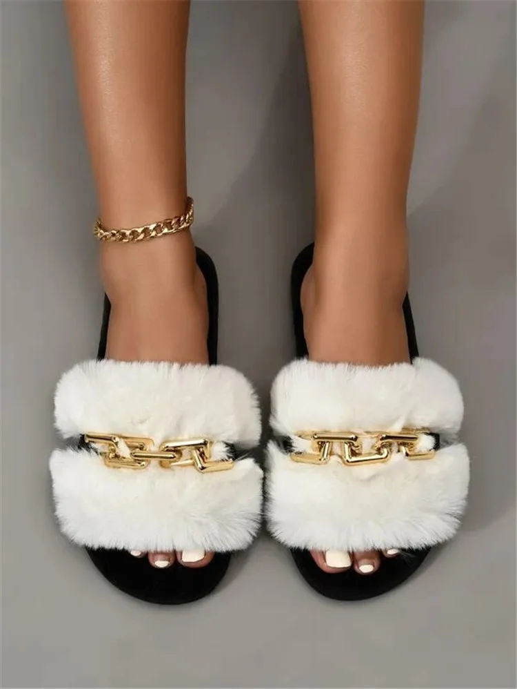 Black Open Toe Slippers