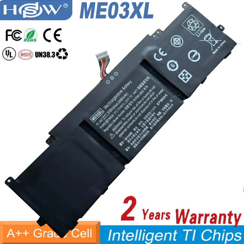 

Аккумулятор для ноутбука, 37 Вт/ч, 11,4 в, ME03XL 787521-005
