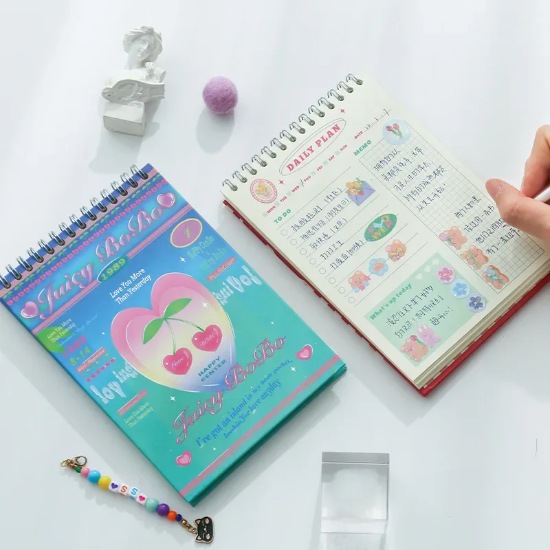 

1 Pc Cute Tearable Coil Book for Scrapbook Journal Diary Notebook Weekly Planner Time Book Kawaii Student Stationery Supply