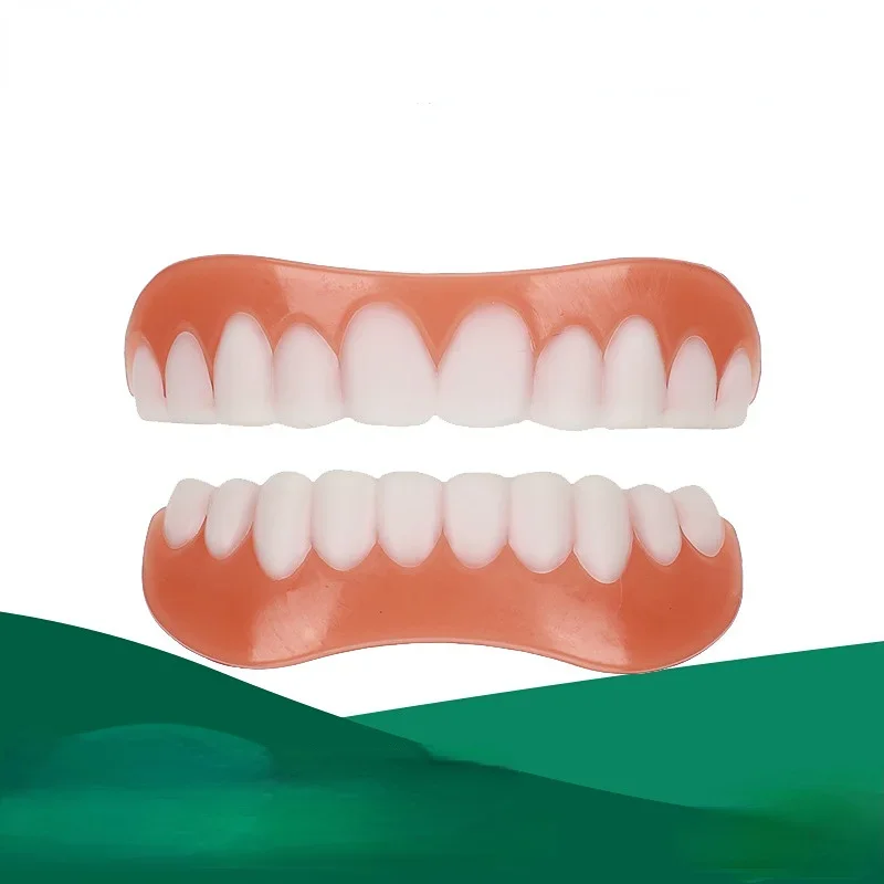 

Sdottor False Teeth Silicone Upper Lower Veneers Perfect Laugh Veneers Dentures Paste Fake Teeth Braces Comfortable Teeth Orthod