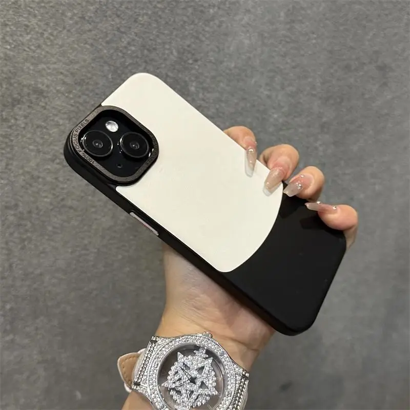 Applicable 15 phone case flannel dual colour iPhone4promax metal mirror frame button 13pro hard 15promax 14promax 13promax 12pro