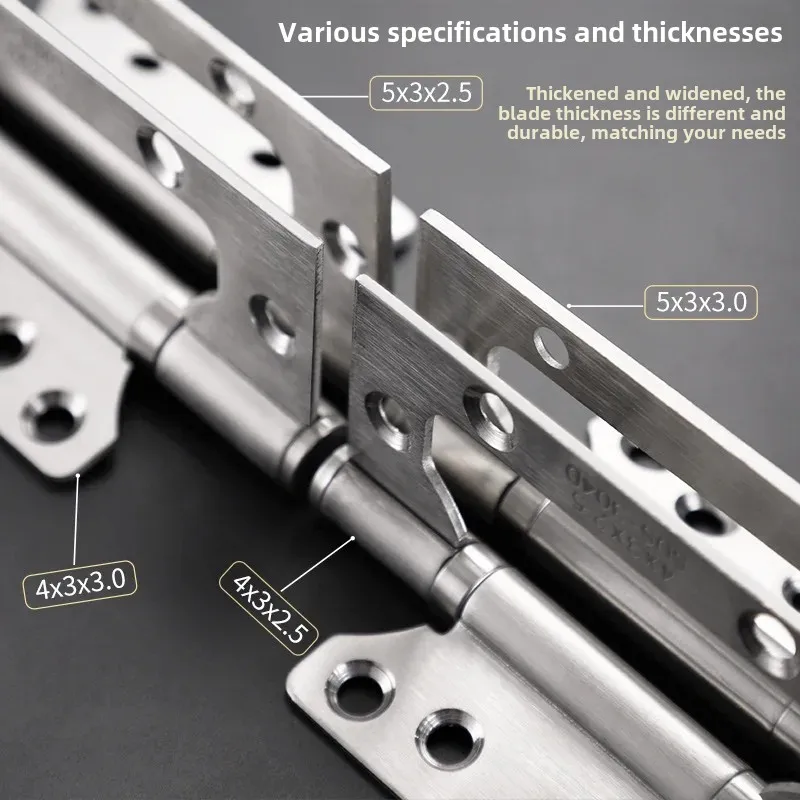 Stainless Steel Hinge Silent Bearing Door Leaf 4 Inch 5 Inch For Wooden Doors No Slotting Required