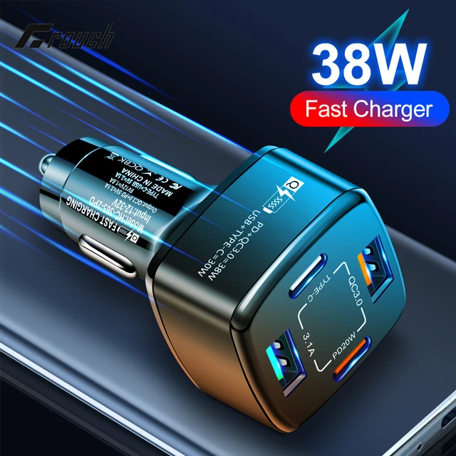 QOOVI 80W Car Charger PD USB Type C Dual Port USB Mobile Phone Fast  Charging For iPhone 14 Xiaomi Samsung iPad Laptops Tablets