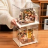 Robotime Rolife DollHouse Kit Mini DIY Dust Cover For 3D Puzzle Assembly Building Model Toys Home Bedroom Decoration 3