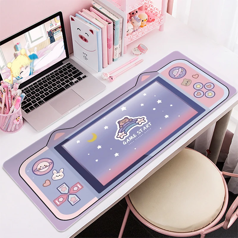 

Cute Kawaii Anime Mousepad Large Gaming Xxl Mouse Pad for Gamer Girls Keyboard Office Home Edging Antislip Rubber Desk Mat