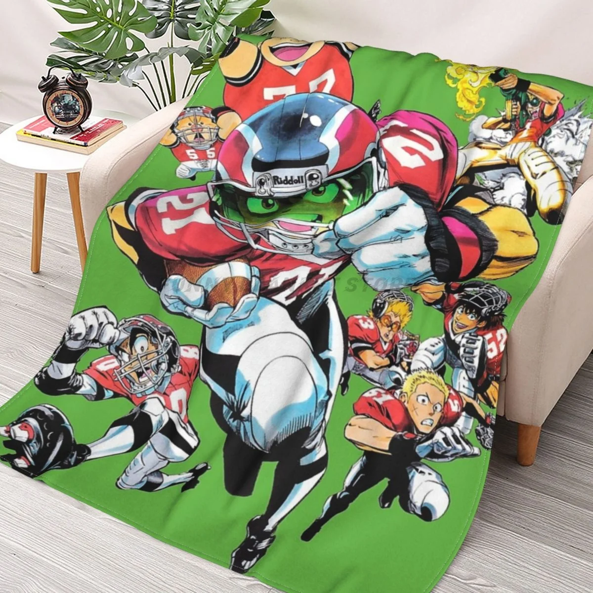 

Eyeshield 21 Throws Blankets Collage Flannel Ultra-Soft Warm picnic blanket bedspread on the bed