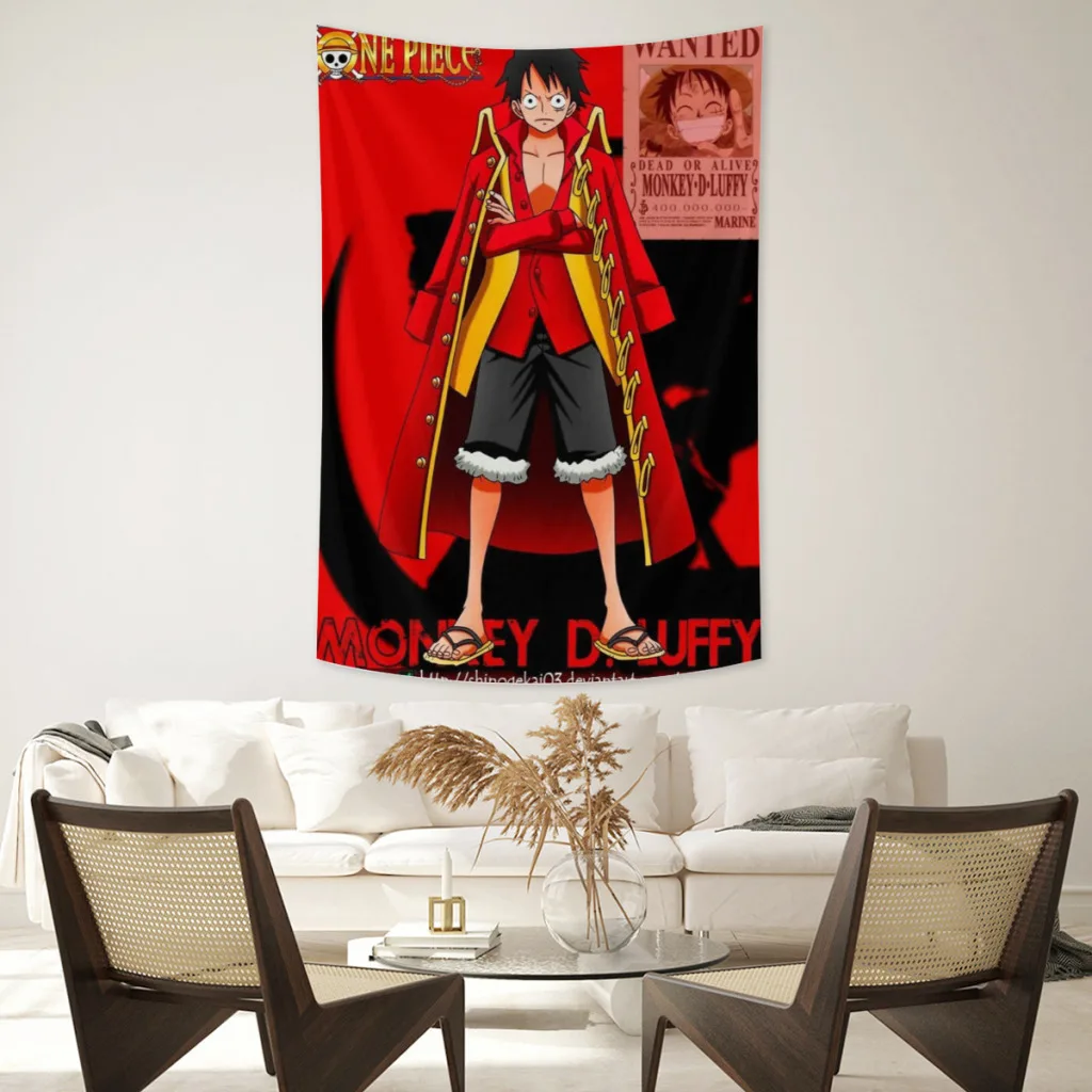 

One Piece Hot Blooded Anime Tapestry Fabric Lace Wall Hanging Beach Room Decoration Cloth Yoga Mat Sheet Sofa Blanket