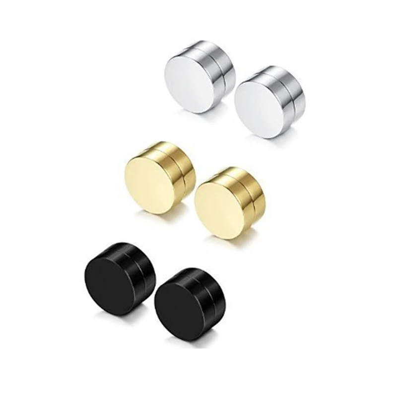 Men's Fashion Hip Hop Personalized Magnetic Stainless Steel False Earrings 3