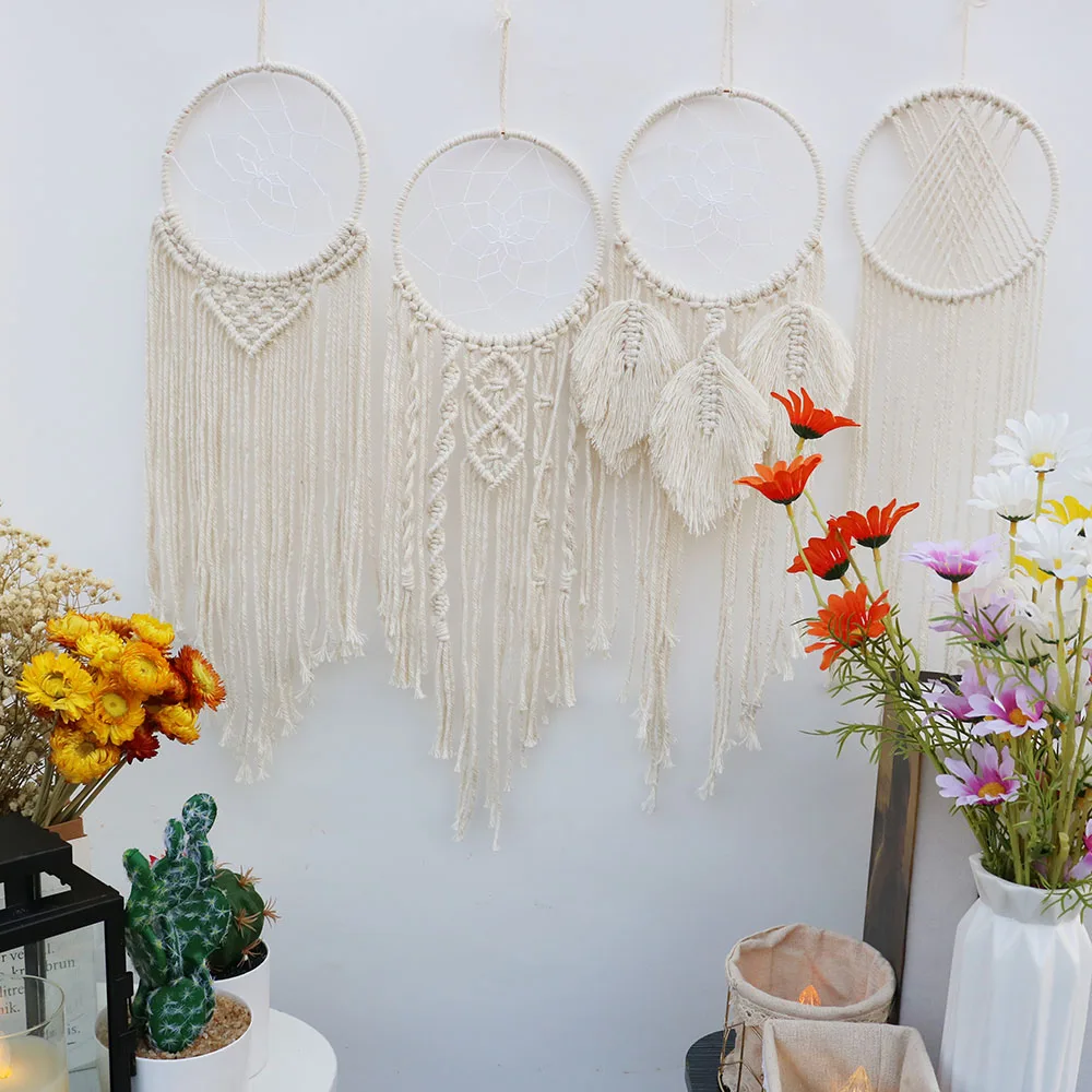 DIY Dream Catcher Making Kit, Macrame Dream Catcher Craft Supplies for Kids Bedroom Wall Decor Nursery Baby Room Hanging Wedding Ornaments Party