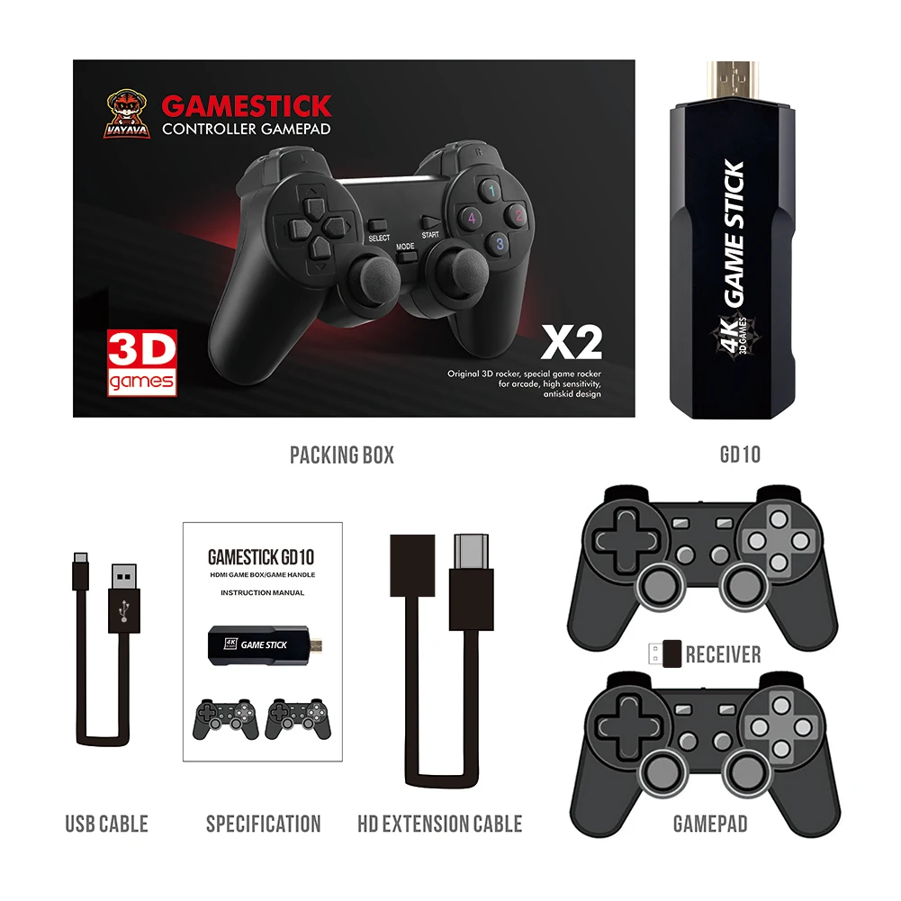 

Консоль игровая GD10 в стиле ретро, 4K, 60 кадров/с, HDMI, низкая задержка