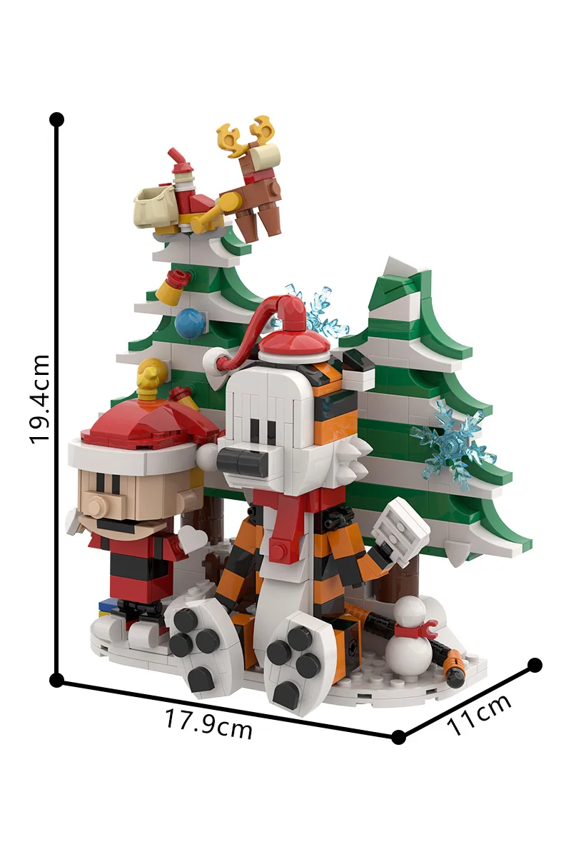 MOC Calvined und Hobbes Baustein Anime Puppe 3D Kunst Gemälde Cartoon Tiger Action Figur Ziegel Spielzeug Erwachsene Geschenk Für Kind – Detail 19