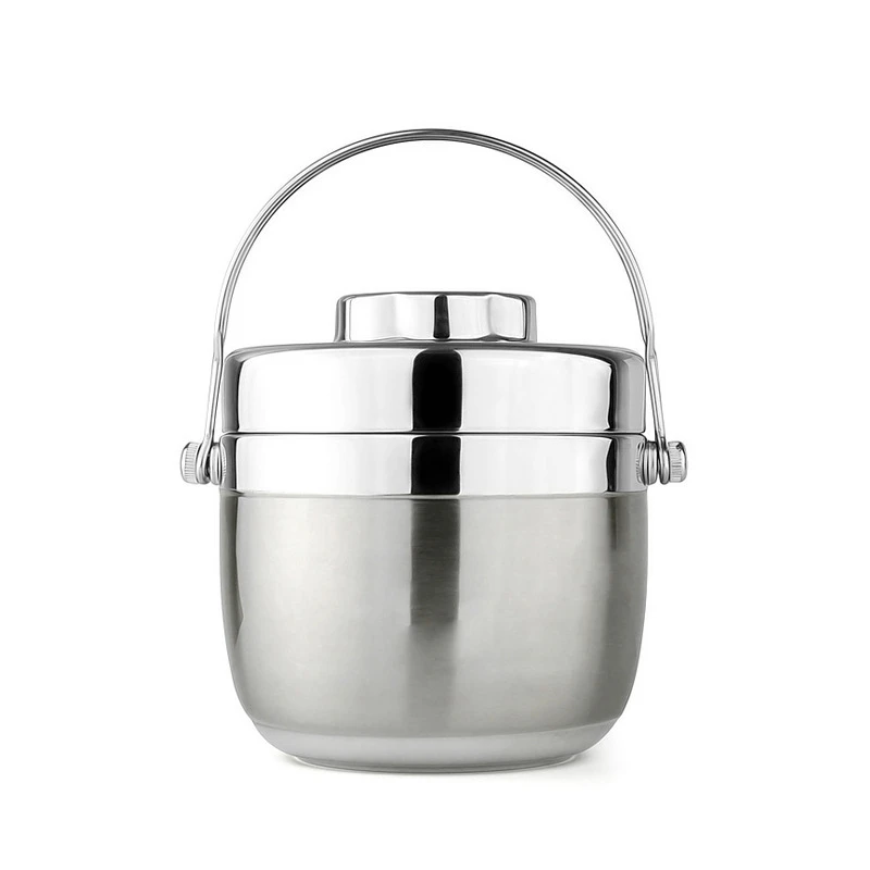 

1.5LStainless Steel Food Bento Box 12 Hours Vacuum Lunch Box Keep Warm 2 Layer Lunch Box Soup Jar Insulated Box -Silver