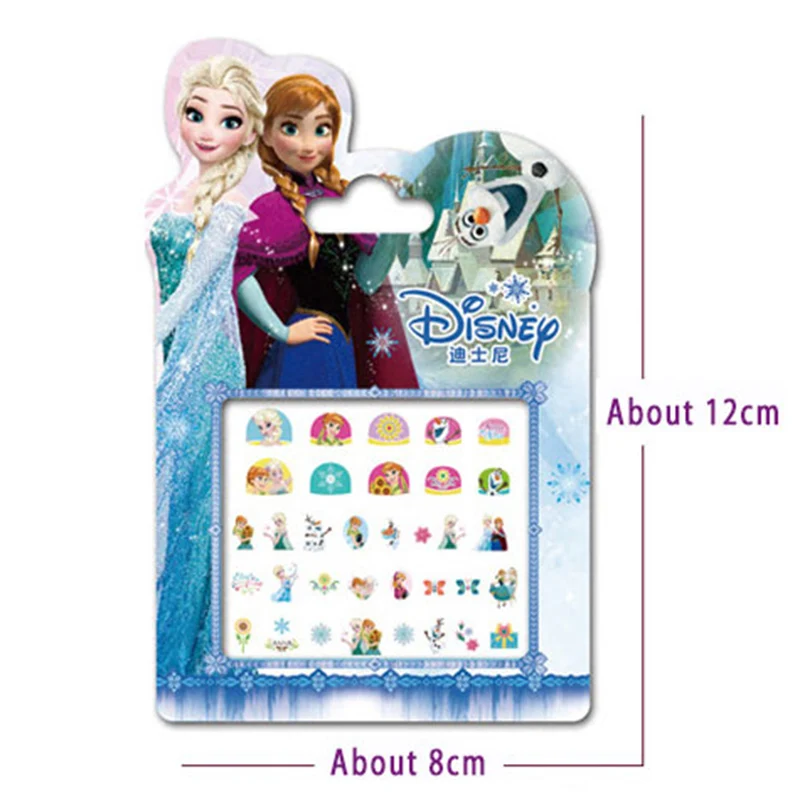 Frozen Princess Elsa Anna Makeup Nail Stickers Toys Disney Snow White Sophia Mickey Minnie Kids Cartoon Toys Action Figure Dolls