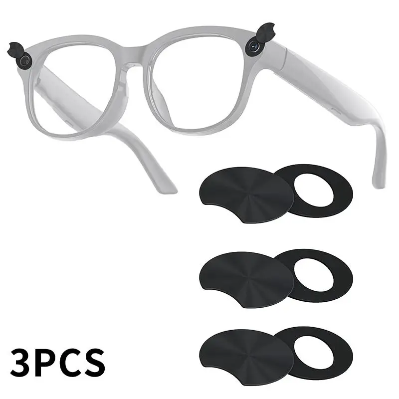 Smart Glasses LED-Lichtblockierende Aufkleber, passend für Meta Sliding, wiederverwendbare selbstklebende Brillenkamera-Abdeckung, Schwarz – Detail 1