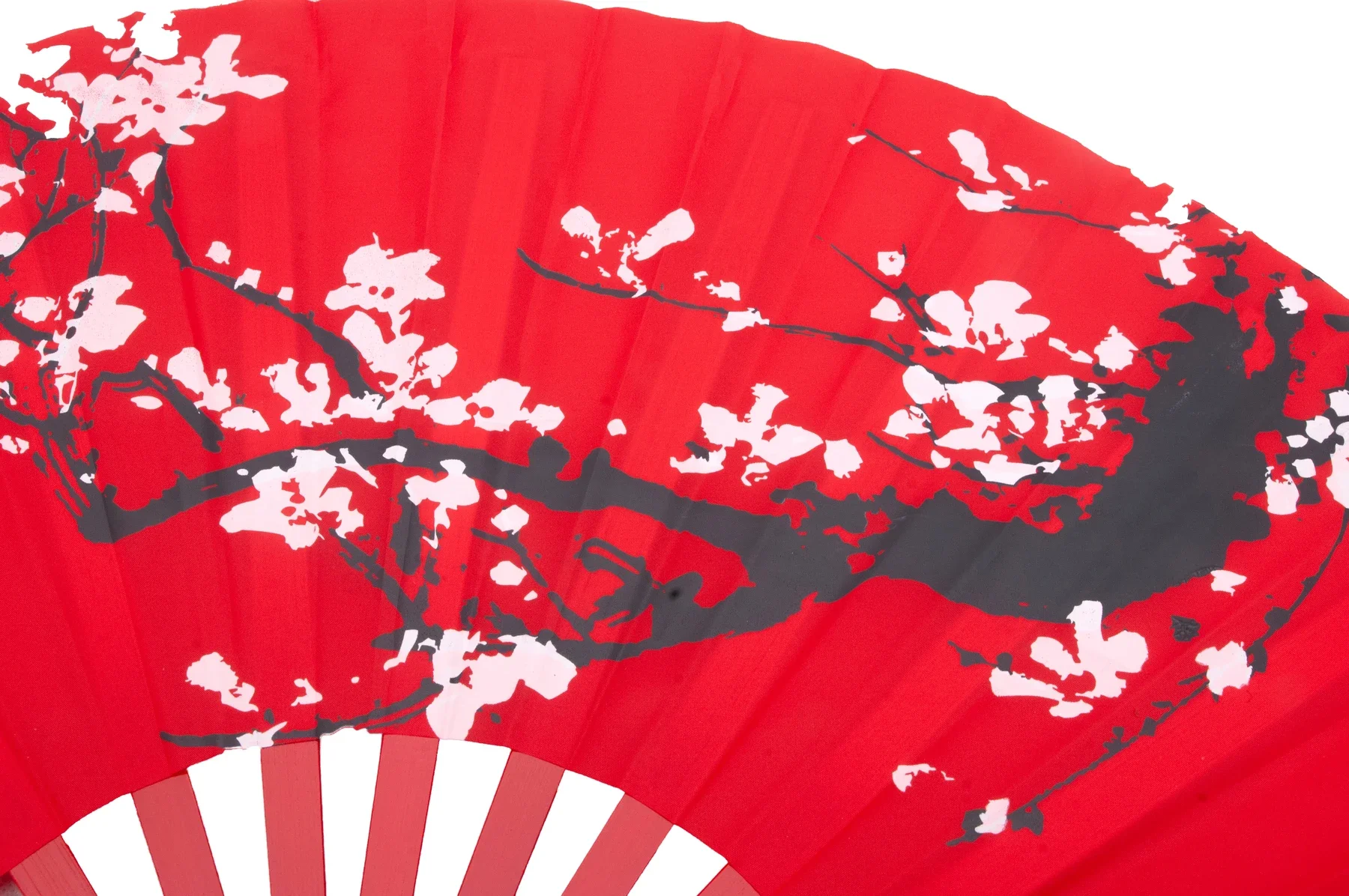 Tai Chi Fan 34cm Bamboo Chinese Kung Fu Fans High Quality Martial Arts Fan Two Hands Fans Plum Flower Pattern Red Cover