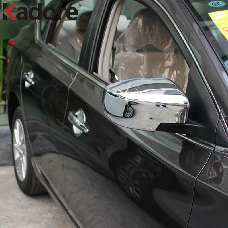 

For Nissan Versa Sedan 2012 2013 2014 Chrome Side Door Mirror Cover Trim Rearview Mirror Caps Auto Exterior Accessories