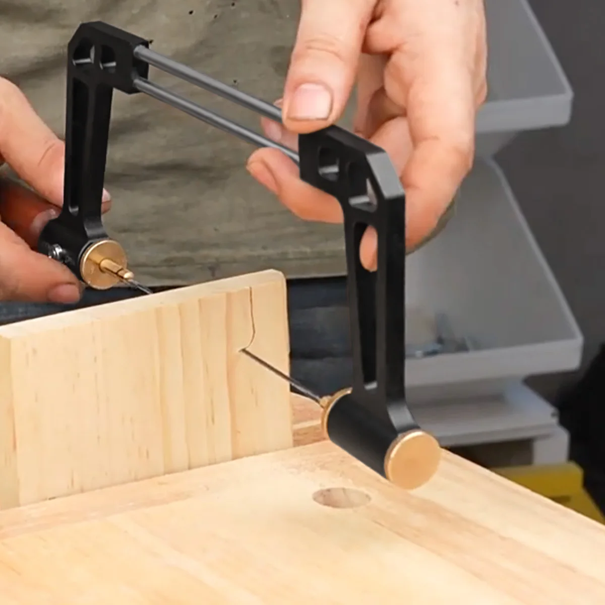Coping Saw Aluminium Coping Frame Bundsäge und 3 Ersatzklingen-Set – für Holzbearbeitung, Holzbrett, Kunststoff- und Metallschneiden – Detail 2