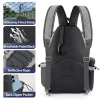 Large Capacity Pickleball Rackets Backpack Holds 2 Rackets Adjustable Pickleball Paddle Bag with Hanging Hook Lightweight 6