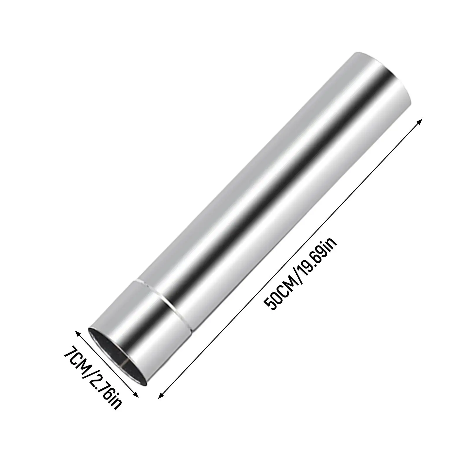 LANZZAS Tubo per stufa, 500 mm, prolunga con valvola a farfalla, diametro 150 mm, colore: grigio ghisa