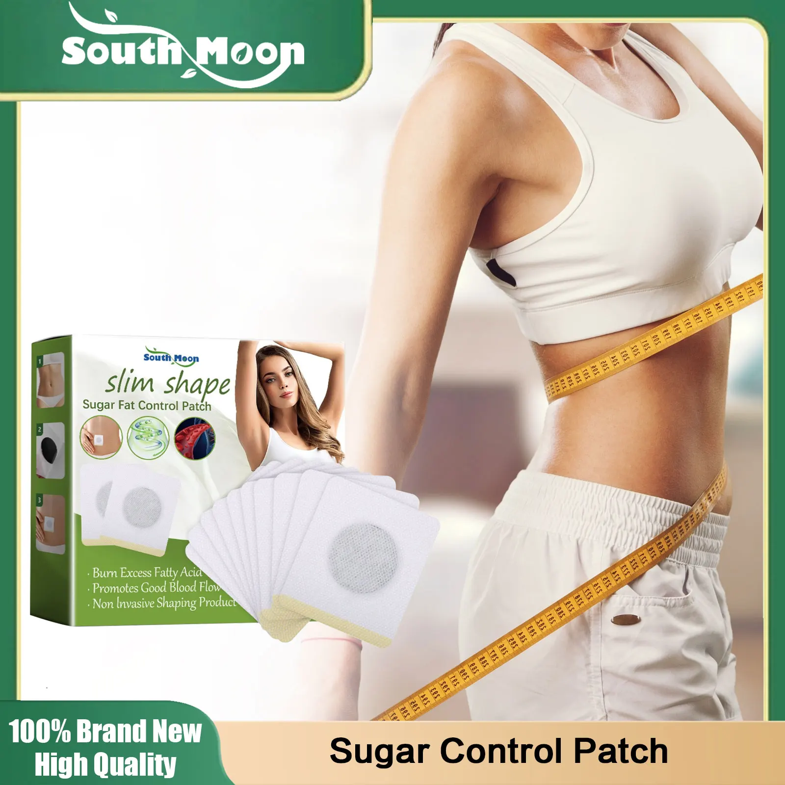 Lower Blood Glucose Patch Control Blood Sugar Level Fat Burning Relief Dry Mouth Thirsty Improve Metabolism Body Shaping Sticker