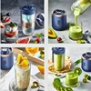 1/2 pc Blue/Pink Portable Small Electric Juicer Stainless Steel Blade Cup Juicer Fruit Automatic Smoothie Blender Kitchen Tool 4