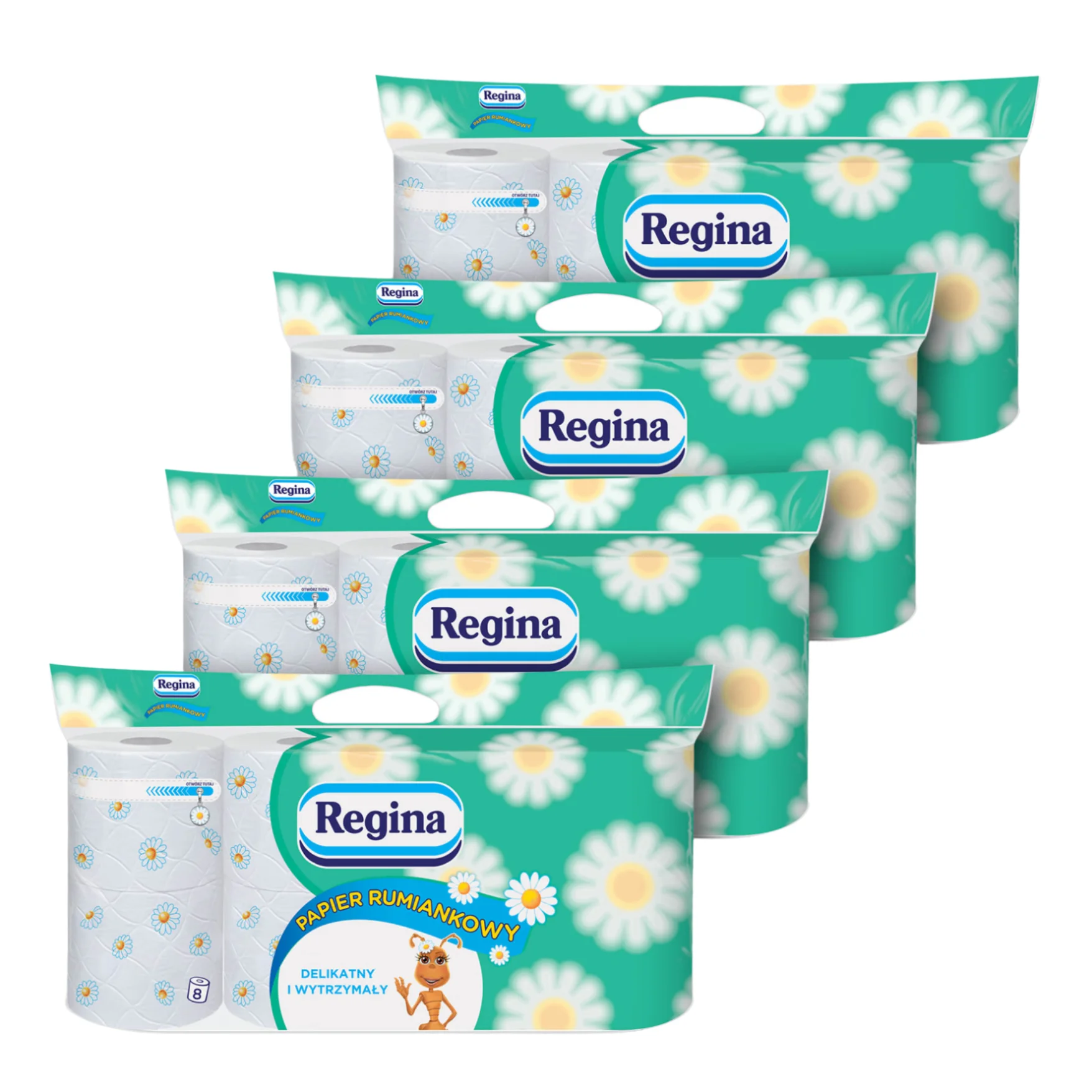 REGINA Rumianek delikatny papier toaletowy do skóry, zestaw 32 rolek z Polski za $14.83 / ~56zł