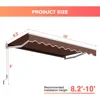 10 x 8.2Ft Retractable Awning, Aluminum Patio Sun Shade w/Crank Handle and Water-Resistant Polyester, Outdoor Manual Retractable 6