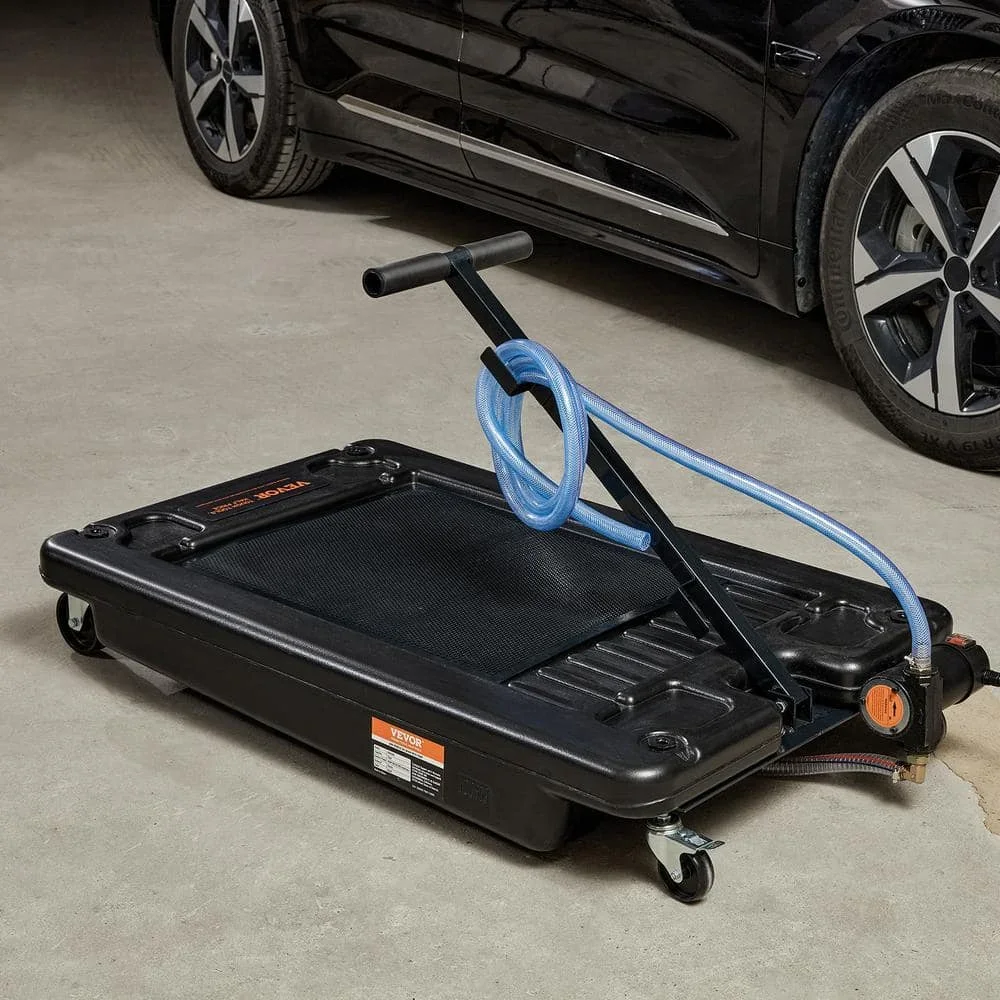 US 17 Gal. Oil Drain Pan with 180 Watt Electric Pump Low Profile Oil Drain Pan with 8.2 ft. Hose and Folding Handle for RVs