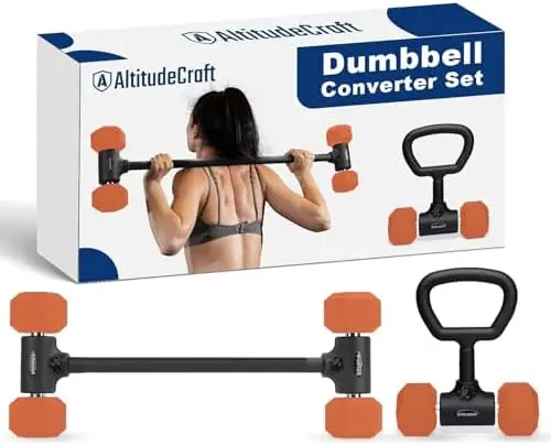 

Dumbbell Barbell Converter Set, Transform Dumbbells Into a Complete Gym - Versatile Adjustable Weight for Full Body Workouts Ad