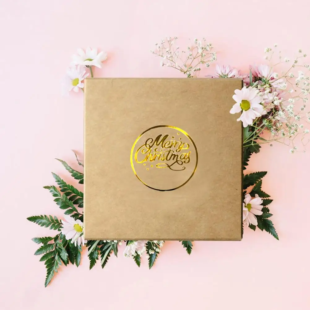 500pcs/roll Christmas Stickers Gold Snowflake Christmas Stickers Round Self Adhesive Envelope Stickers Xmas Decoration Tags