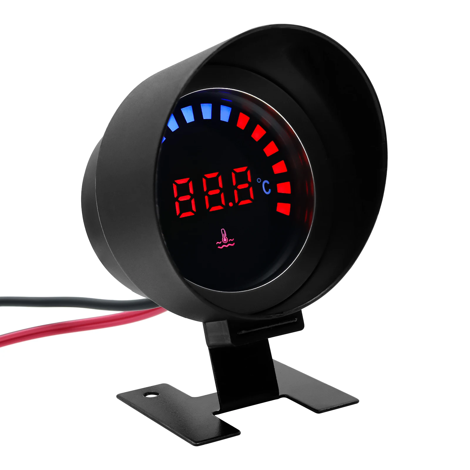 12V 24V LCD Digital Water Temp Gauge 10mm Temperature Sensor Adapter Joint Pipe Sensor for Car Gauge Modification Celsius Meter Automobile Gauge Temperature Sensor Digital Temperature Gauge Water Temperature Gauge