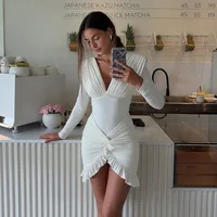 Jaclyn Cross Ruffle Trim Mini Dress 3