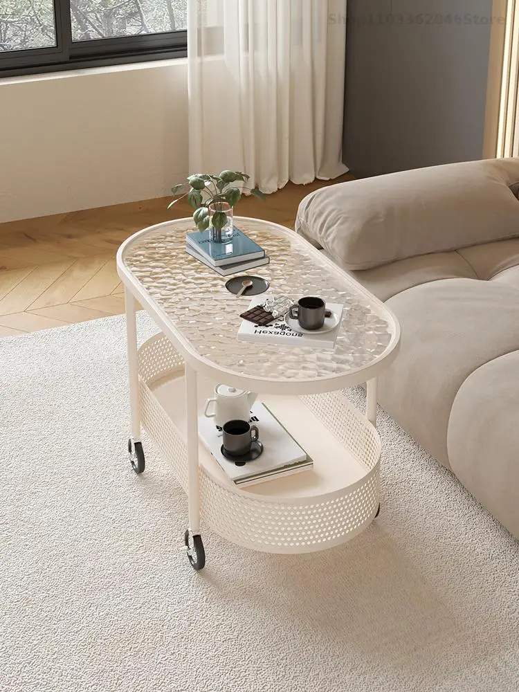 Movable Small Table Sofa Side Cabinet Living Room Small Coffee Table Side Corner Internet Popular Sofa Light