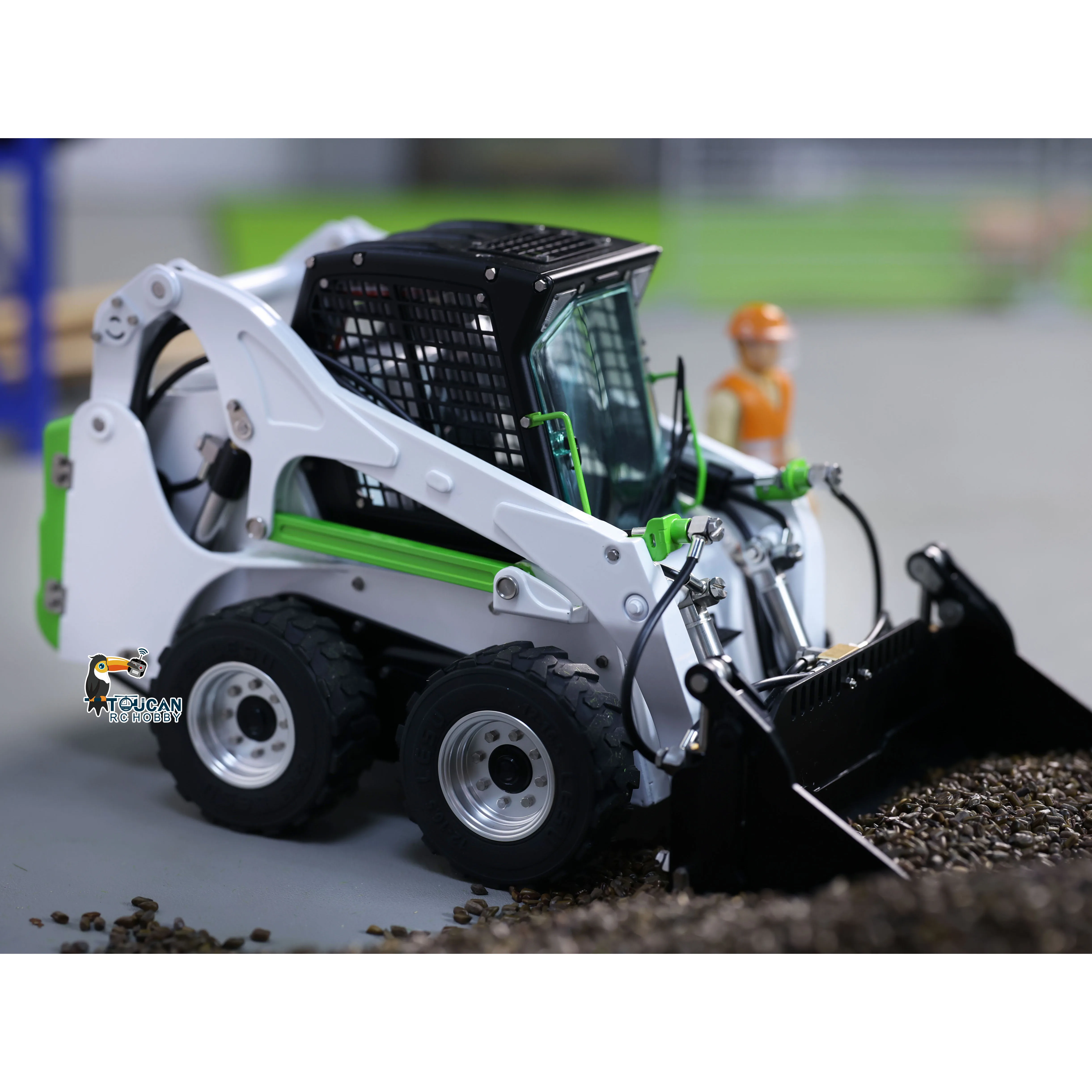 LESU 1/14 RC Hydraulic Loader Wheeled Skid-Steer Aoue LT5H I6S Rotating Sound Light Charger ESC Motor RC Model Toys THZH1280 3