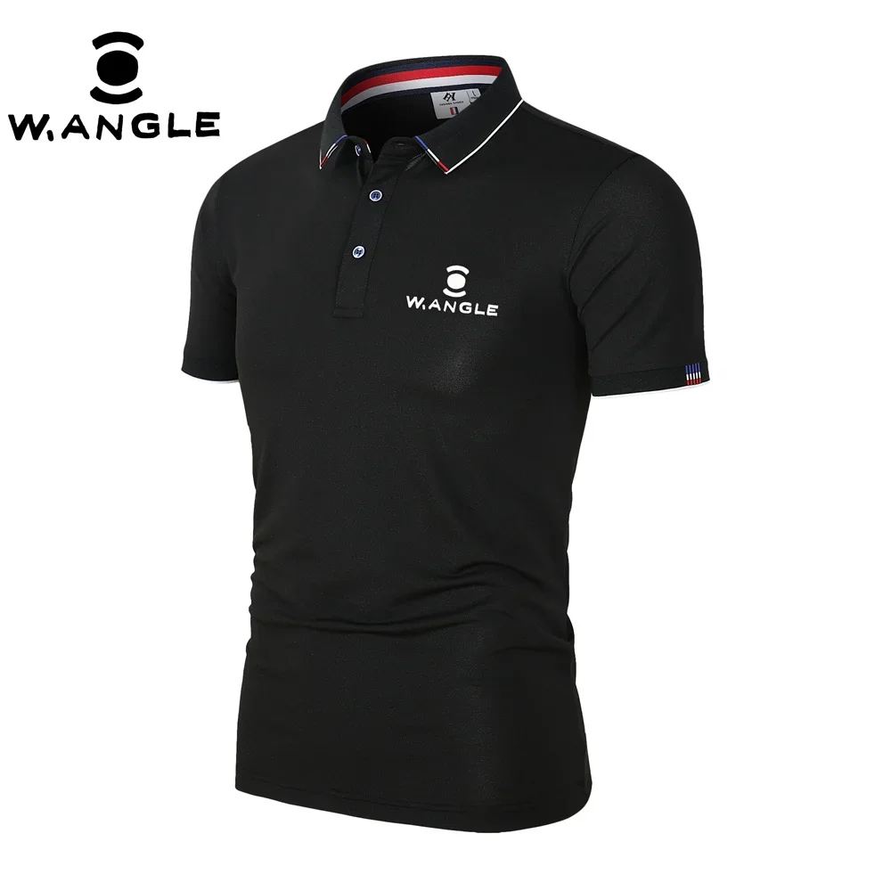 WANGLE 남녀공용 골프 상의, 캐주얼 비즈니스 반팔 티셔츠, 야외 스포츠, 빠른 건조 폴로 셔츠, 여름 패션