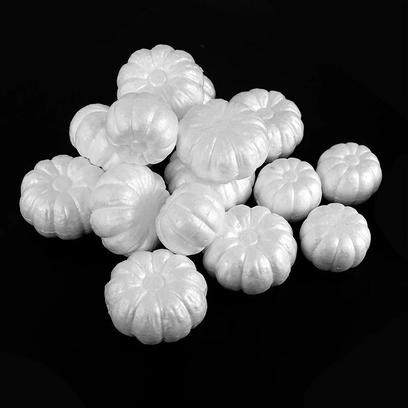 

10pcs White Foam Pumpkin 6/8cm Models Polystyrene Styrofoam Pumpkins DIY Handmade Craft Halloween Fall Holiday Decoration Fruits