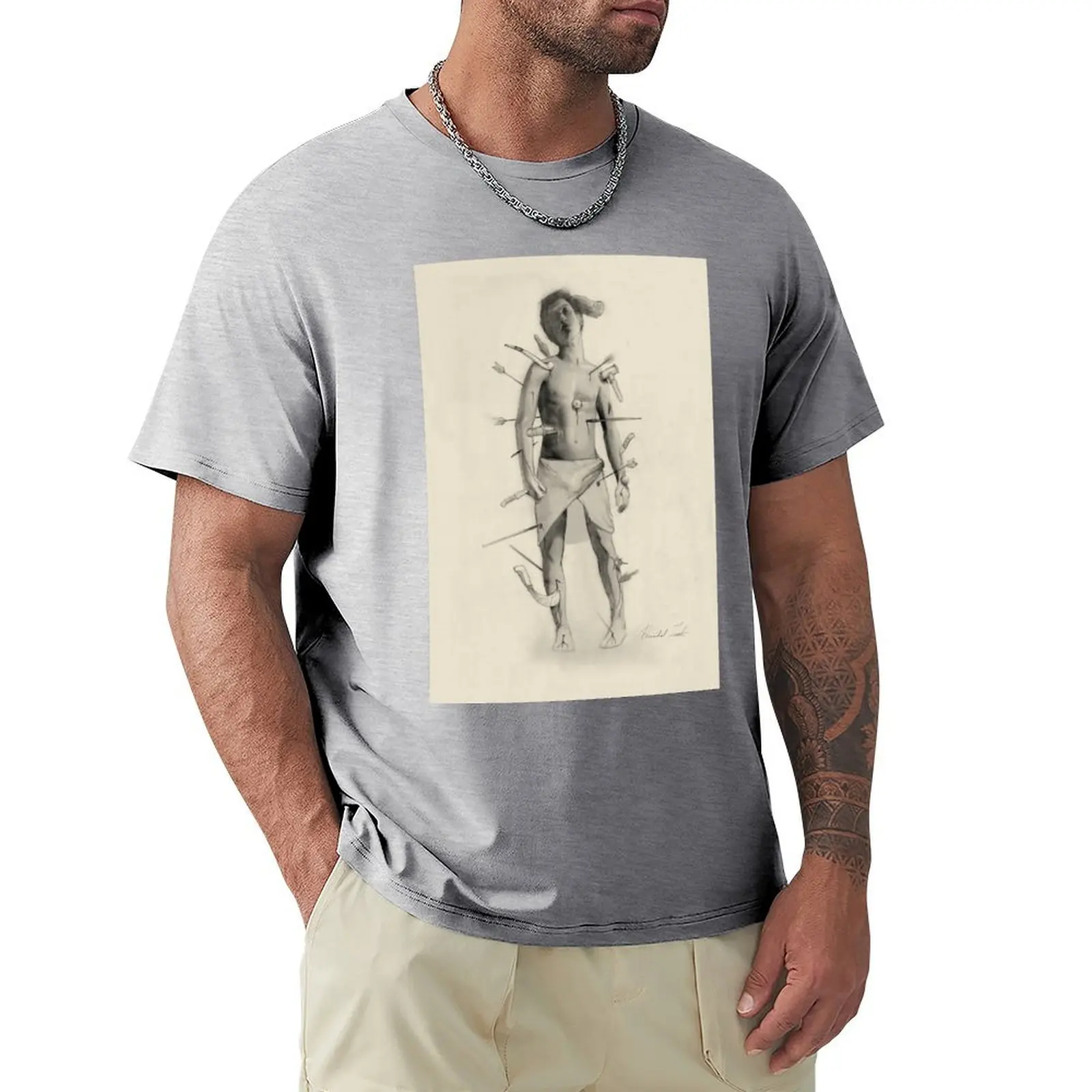

Hannibal Sketch Two T-shirt summer tops boys animal print tops Men's t shirts