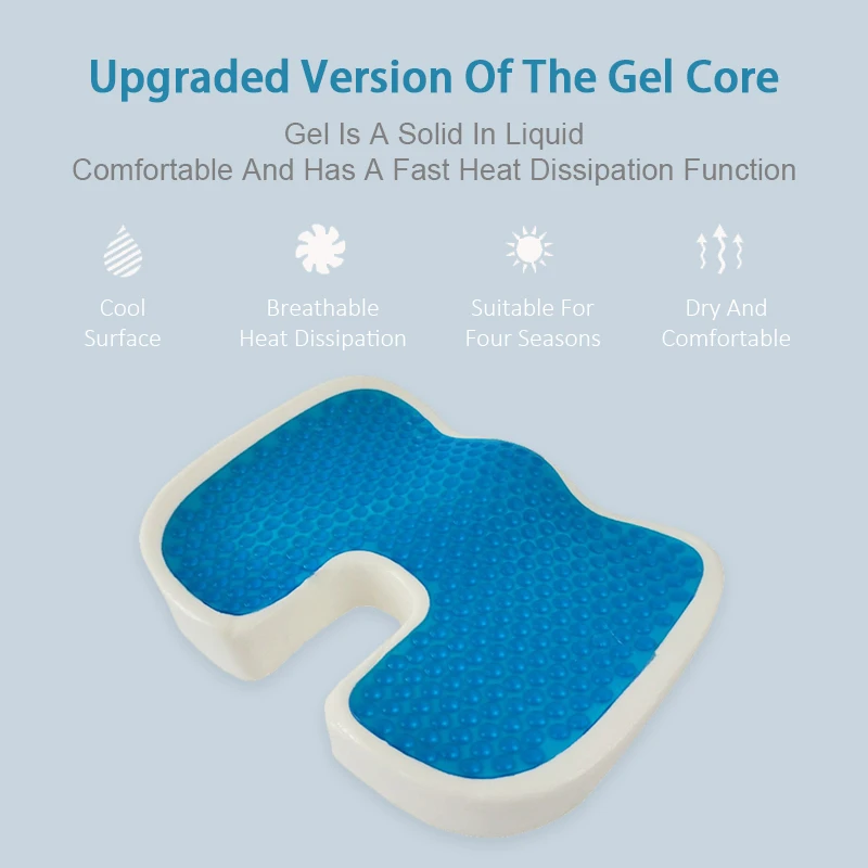 Dropship Gel Memory Foam U-shaped Seat Cushion Massage Car Office