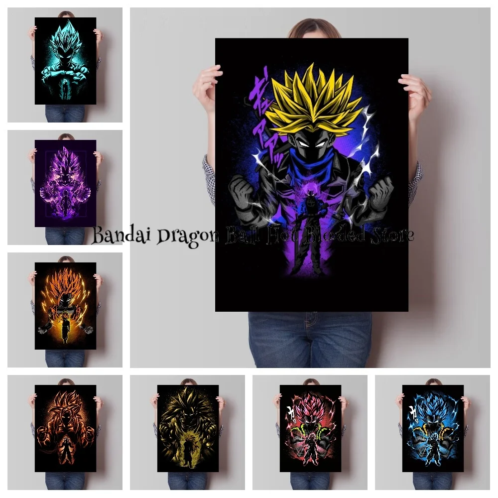 

High Quality Canvas Anime Figures Dragon Ball Super Saiyan Goku Art Poster Decorative Paintings Home Decor Children's Gifts